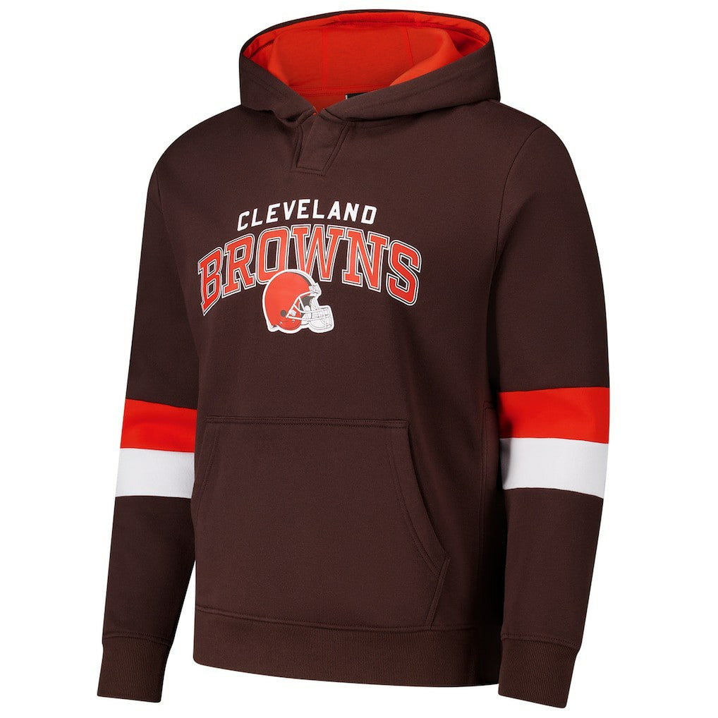 Cleveland Browns G-III Sports by Carl Banks Adaptive Faceoff Pullover Hoodie - Brown/Orange - NFL