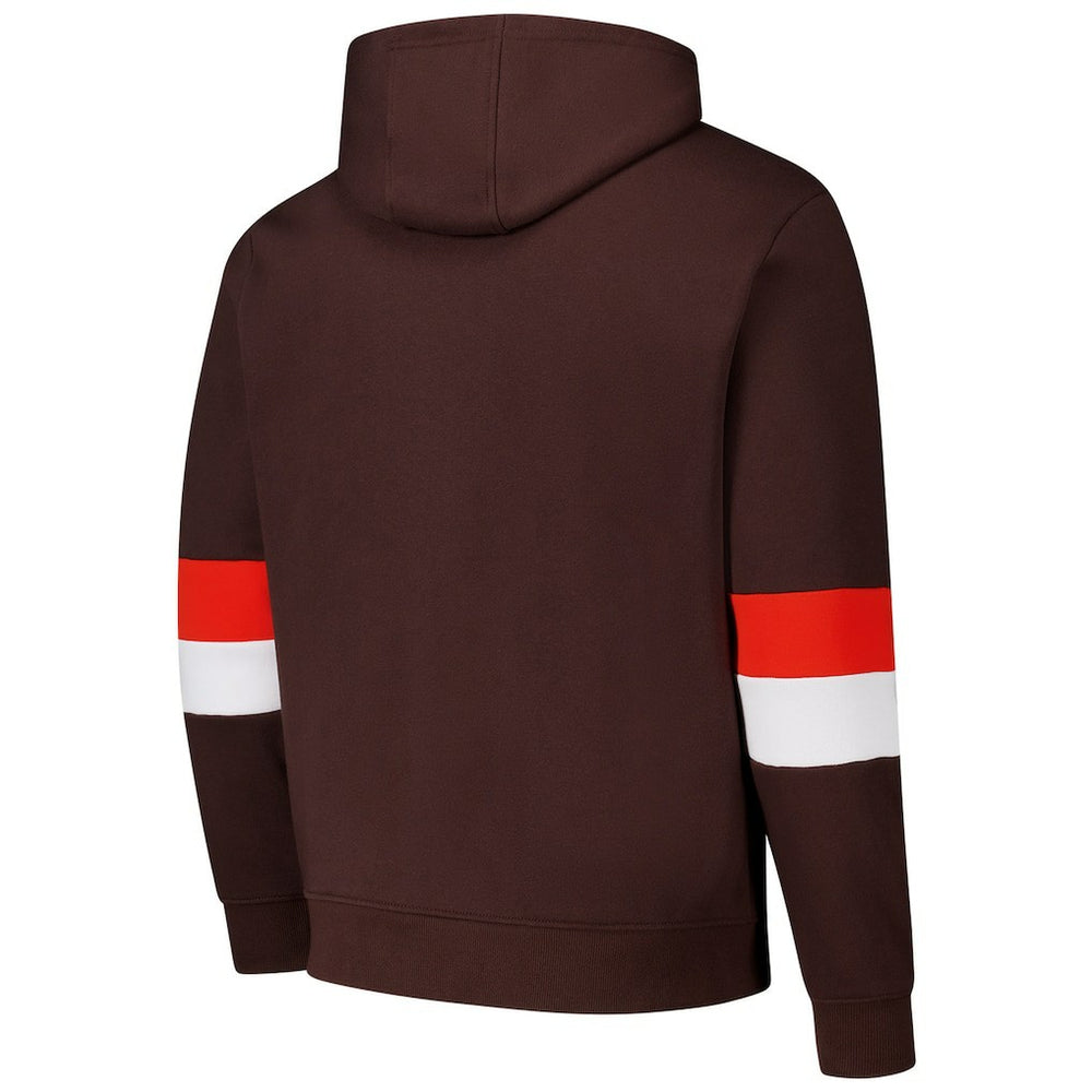 Cleveland Browns G-III Sports by Carl Banks Adaptive Faceoff Pullover Hoodie - Brown/Orange - NFL