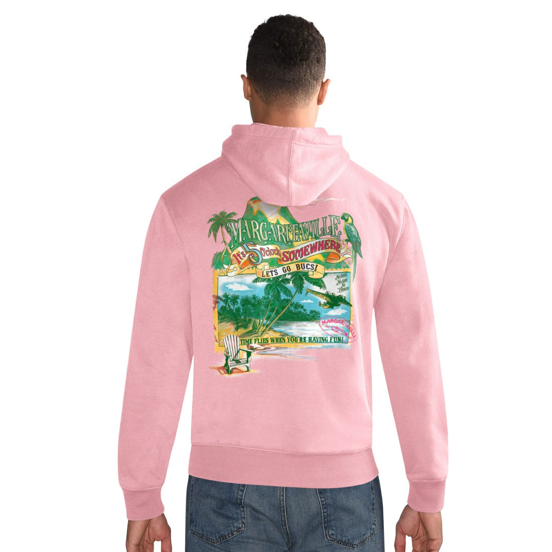 Tampa Bay Buccaneers Margaritaville Time Flies Garment Dyed Pullover Hoodie - Orange - NFL