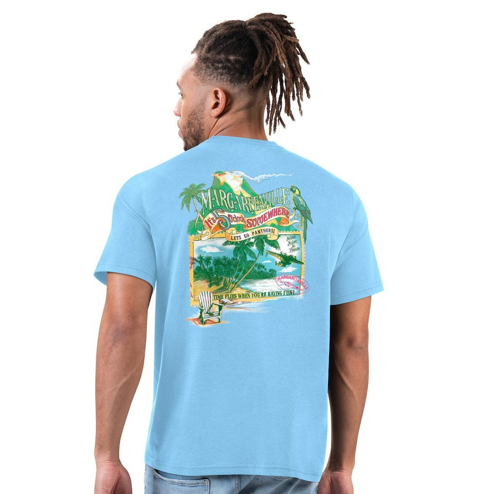 Carolina Panthers Margaritaville Time Flies T-Shirt - Light Blue - NFL