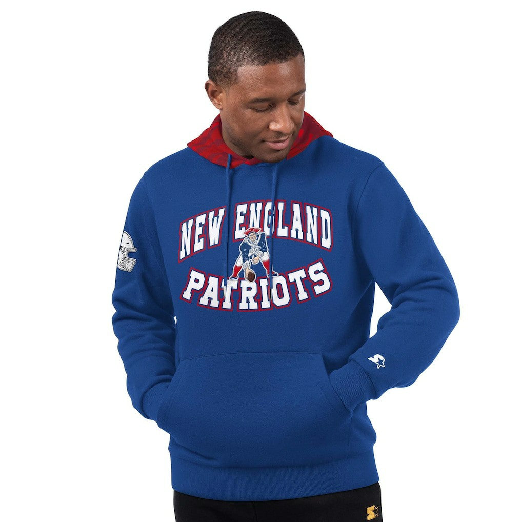 New England Patriots Starter Thursday Night Gridiron Vintage Logo Pullover Hoodie - Royal - NFL