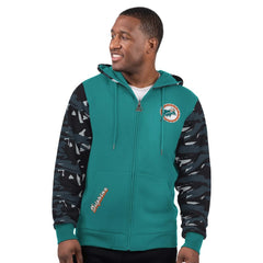 Miami Dolphins Starter Thursday Night Gridiron Vintage Logo Full-Zip Hoodie - Aqua - NFL