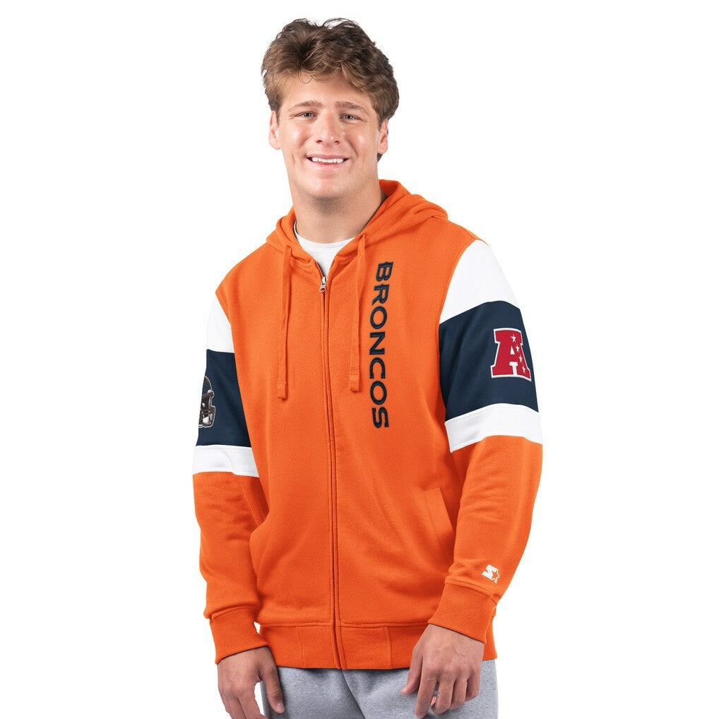 Denver Broncos Starter Extreme Full-Zip Hoodie - Orange - NFL