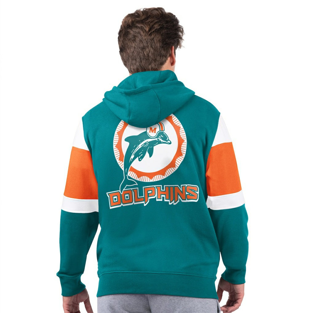 Miami Dolphins Starter Extreme Vintage Logo Full-Zip Hoodie - Aqua - NFL