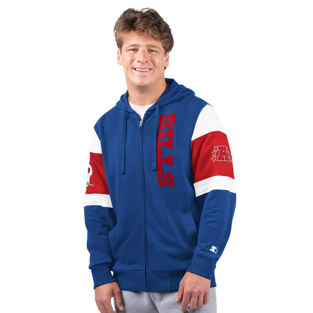 Buffalo Bills Starter Extreme Vintage Logo Full-Zip Hoodie - Royal - NFL