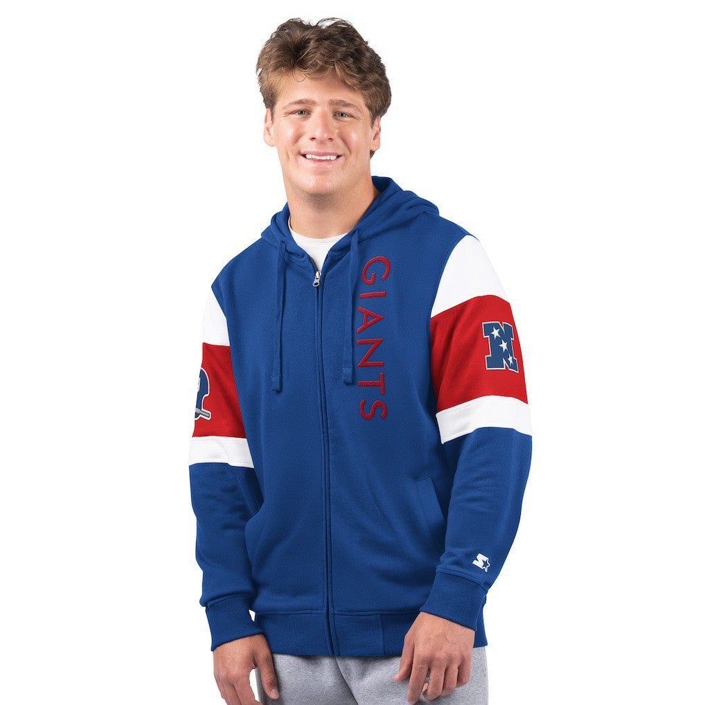 New York Giants Starter Extreme Vintage Logo Full-Zip Hoodie - Royal - NFL