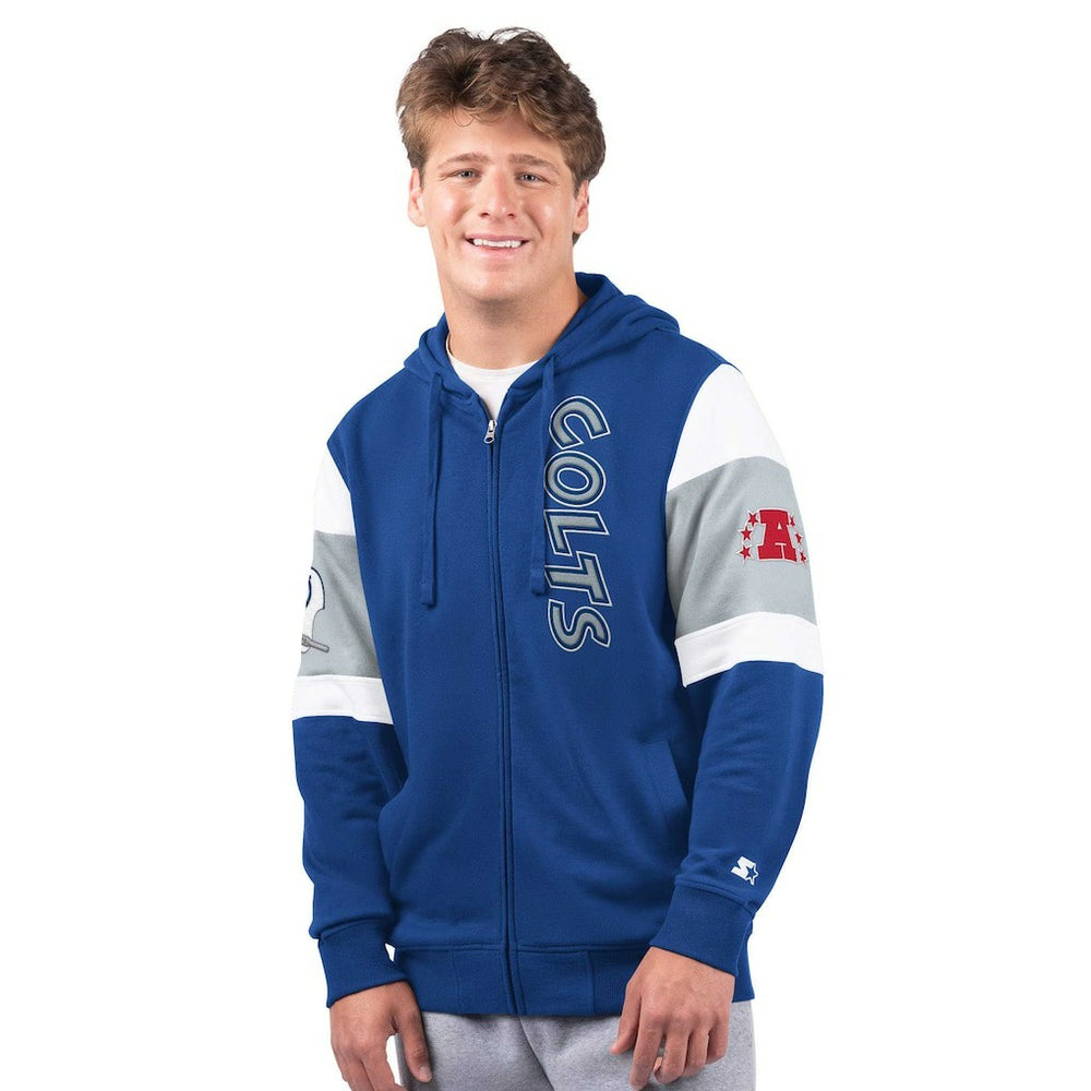 Indianapolis Colts Starter Extreme Vintage Logo Full-Zip Hoodie - Royal - NFL