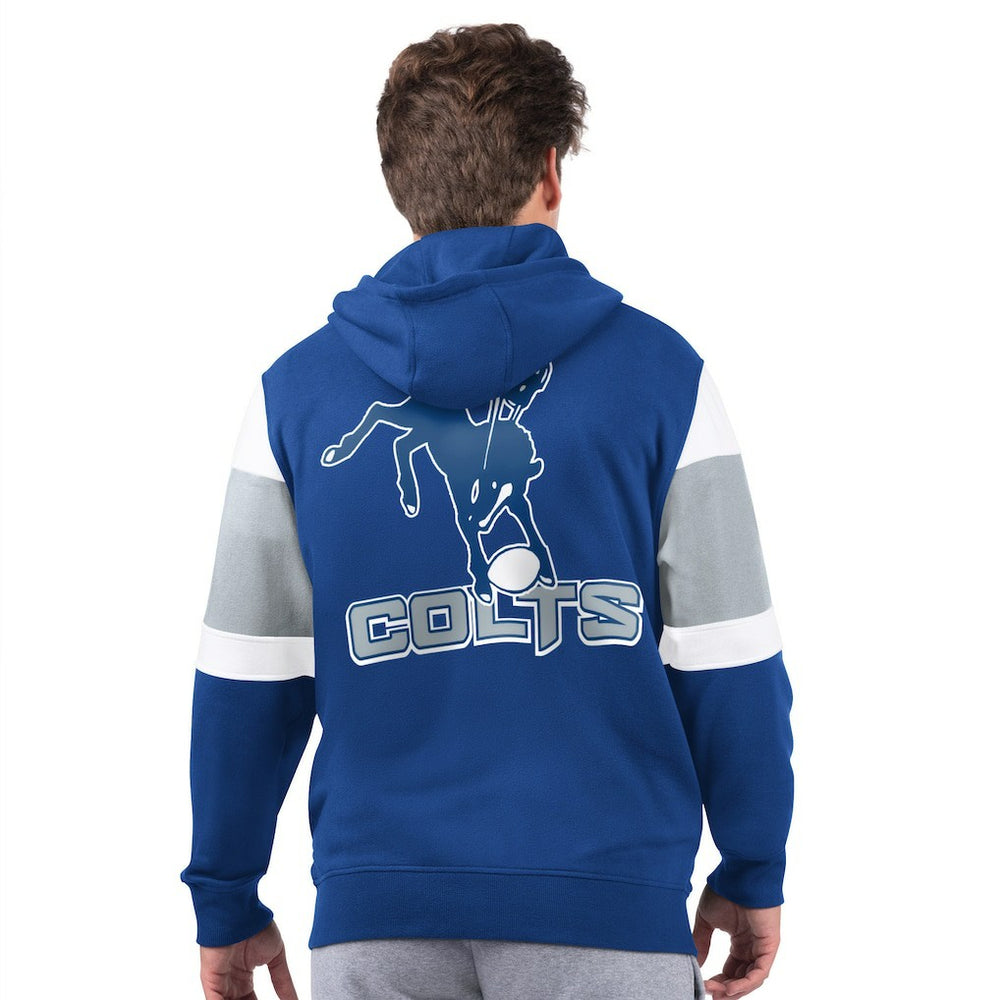 Indianapolis Colts Starter Extreme Vintage Logo Full-Zip Hoodie - Royal - NFL