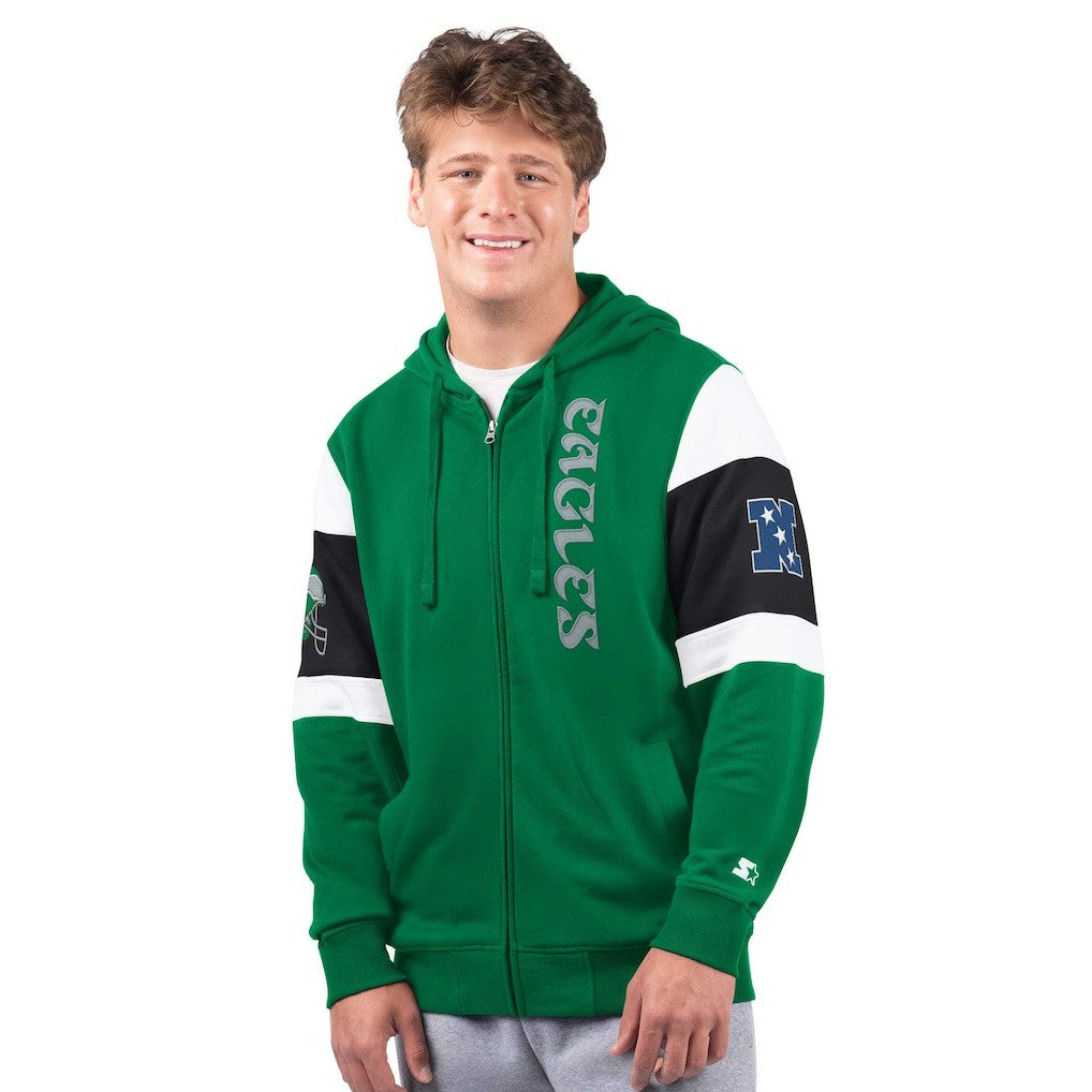 Philadelphia Eagles Starter Extreme Vintage Logo Full-Zip Hoodie - Kelly Green - NFL