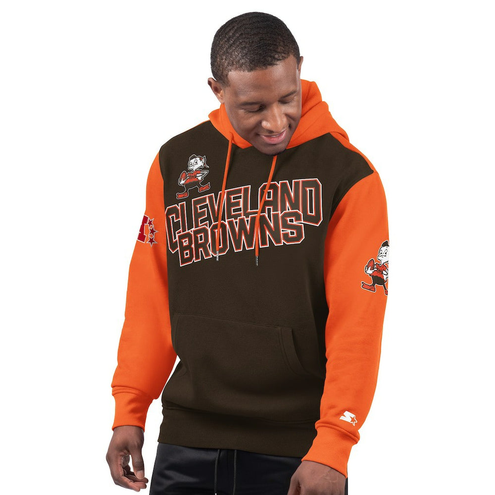Cleveland Browns Starter Extreme Vintage Logo Pullover Hoodie - Brown - NFL