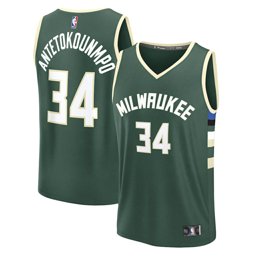 Fanatics Giannis Antetokounmpo Milwaukee Bucks Fast Break Replica Player Jersey Icon Edition Hunter Green