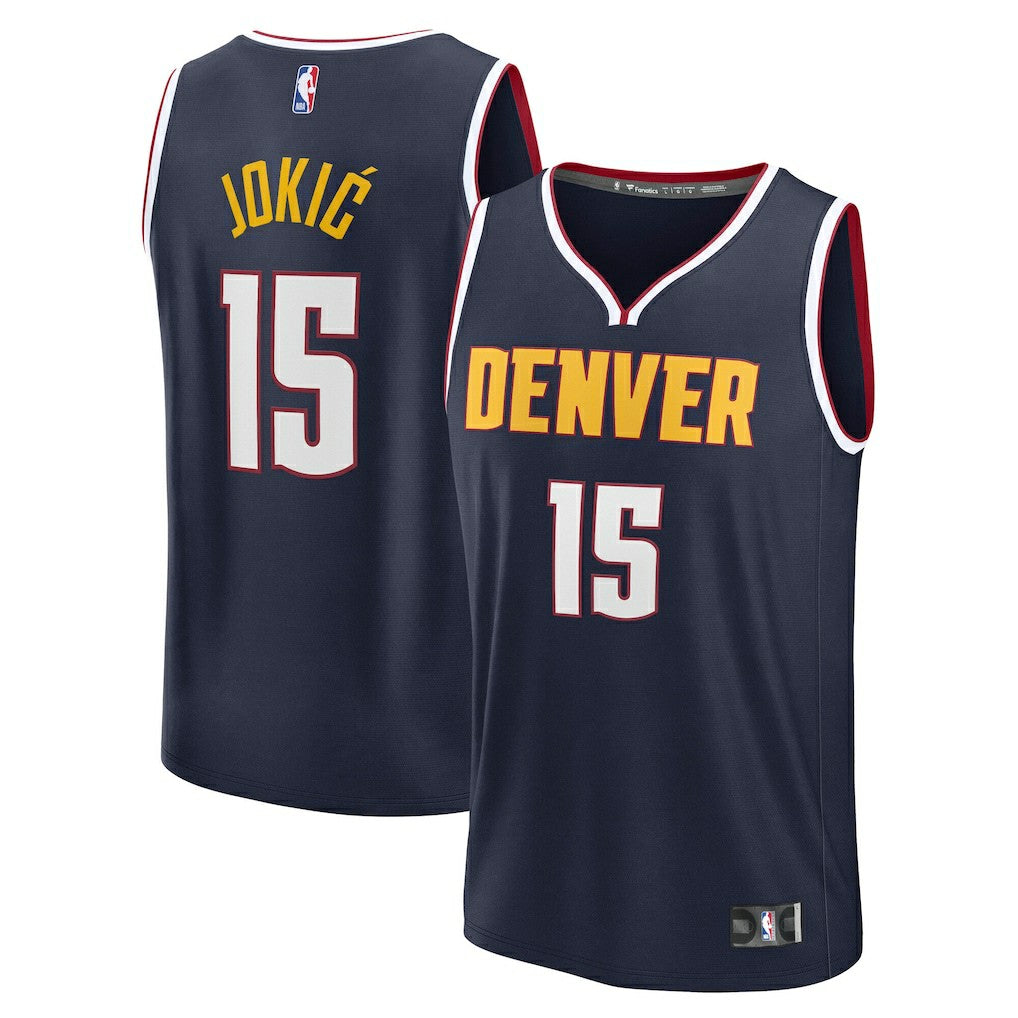 Fanatics Nikola Jokic Denver Nuggets Fast Break Replica Player Jersey Icon Edition Navy