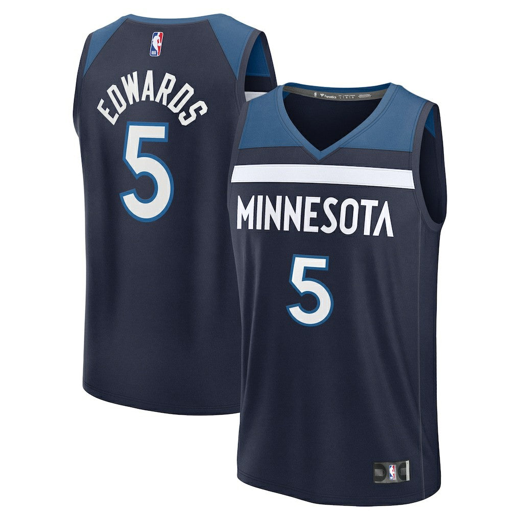 Fanatics Anthony Edwards Minnesota Timberwolves Fast Break Replica Player Jersey Icon Edition Navy