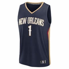Fanatics Zion Williamson New Orleans Pelicans Fast Break Replica Player Jersey Icon Edition Navy