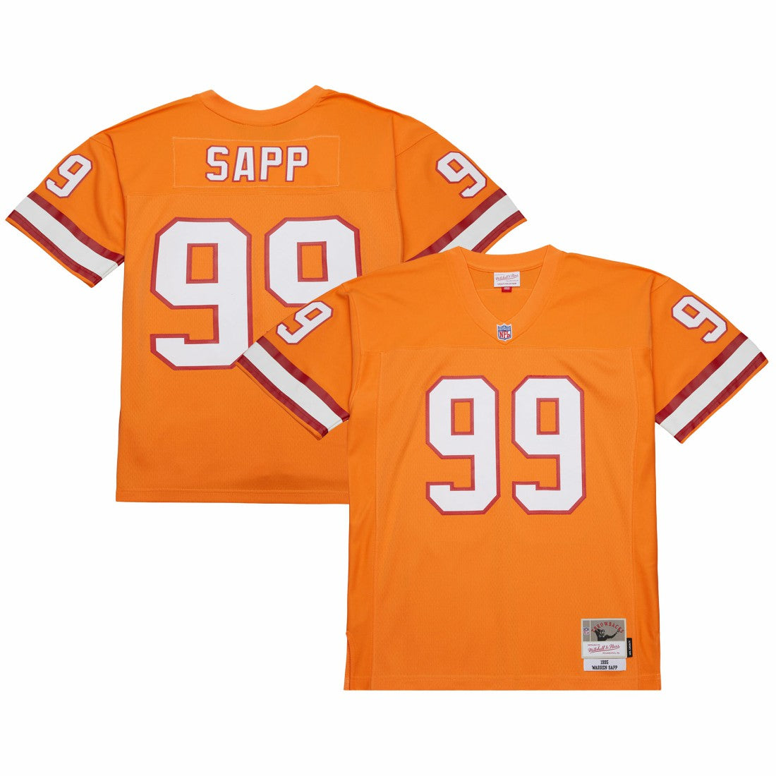 Warren Sapp Tampa Bay Buccaneers 1995 Legacy Replica Jersey - Orange - Mitchell & Ness