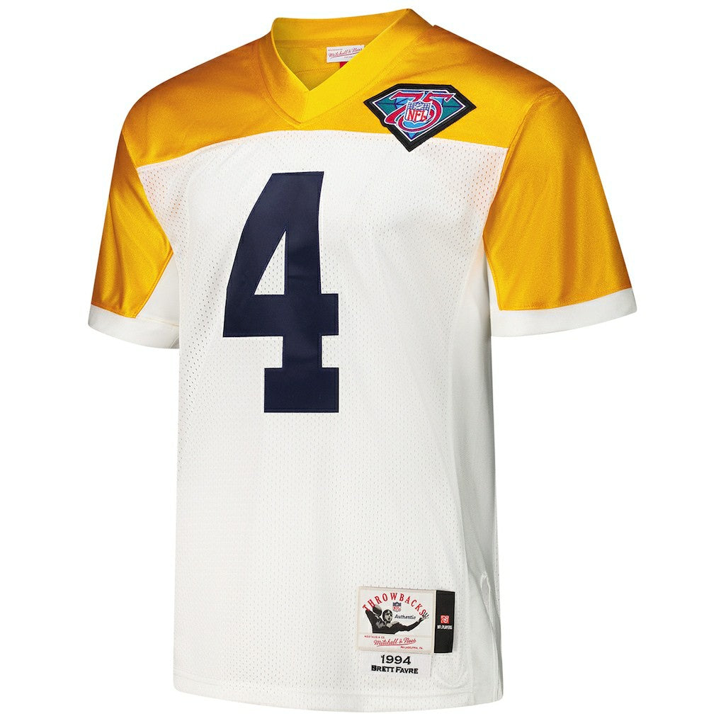 Brett Favre Green Bay Packers 1994 Authentic Throwback Retired Player Jersey - White - Mitchell & Ness