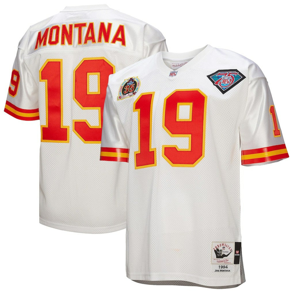 Joe Montana Kansas City Chiefs 1994 Authentic Throwback Retired Player Jersey - White - Mitchell & Ness