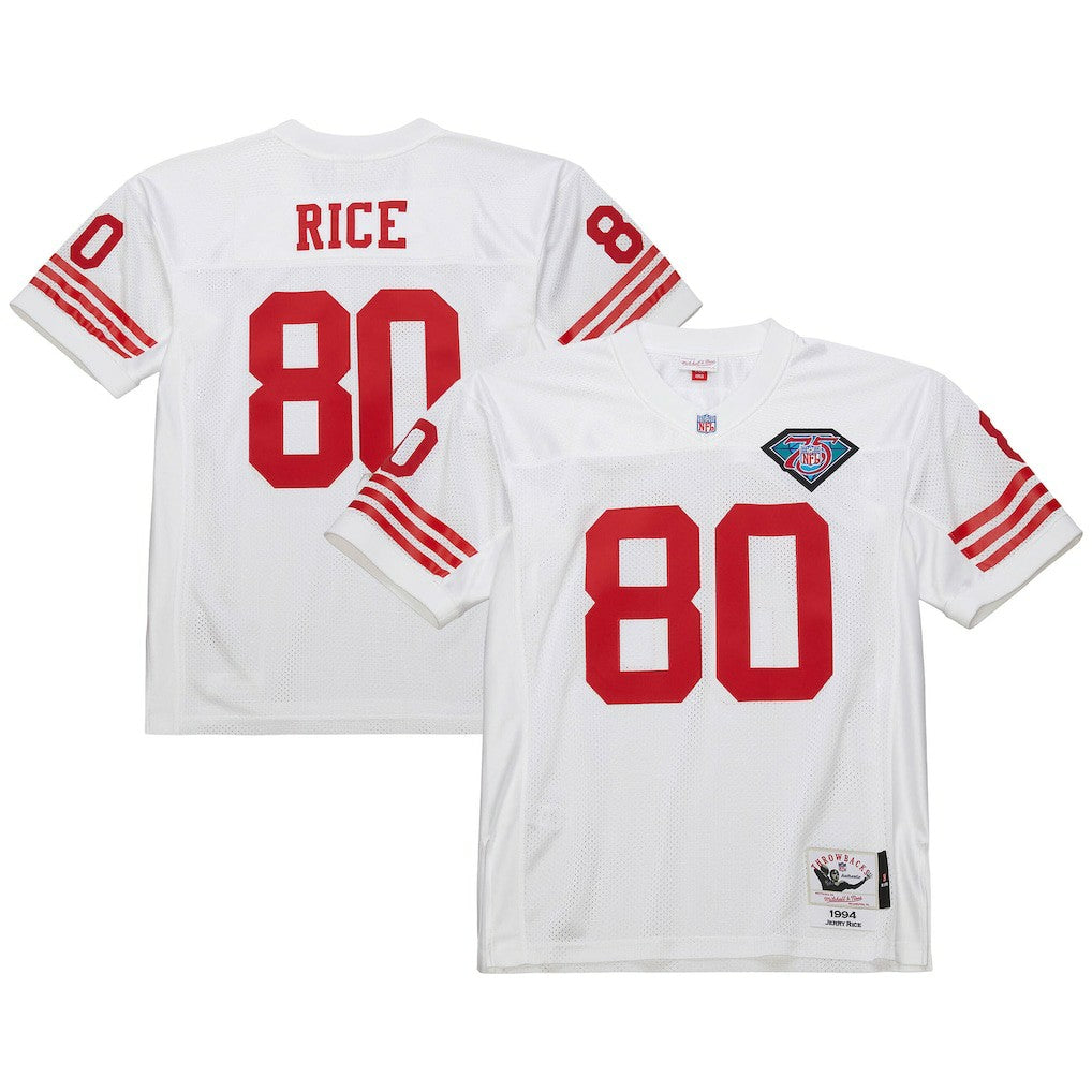 Jerry Rice San Francisco 49ers 1994 Authentic Throwback Retired Player Jersey - White - Mitchell & Ness