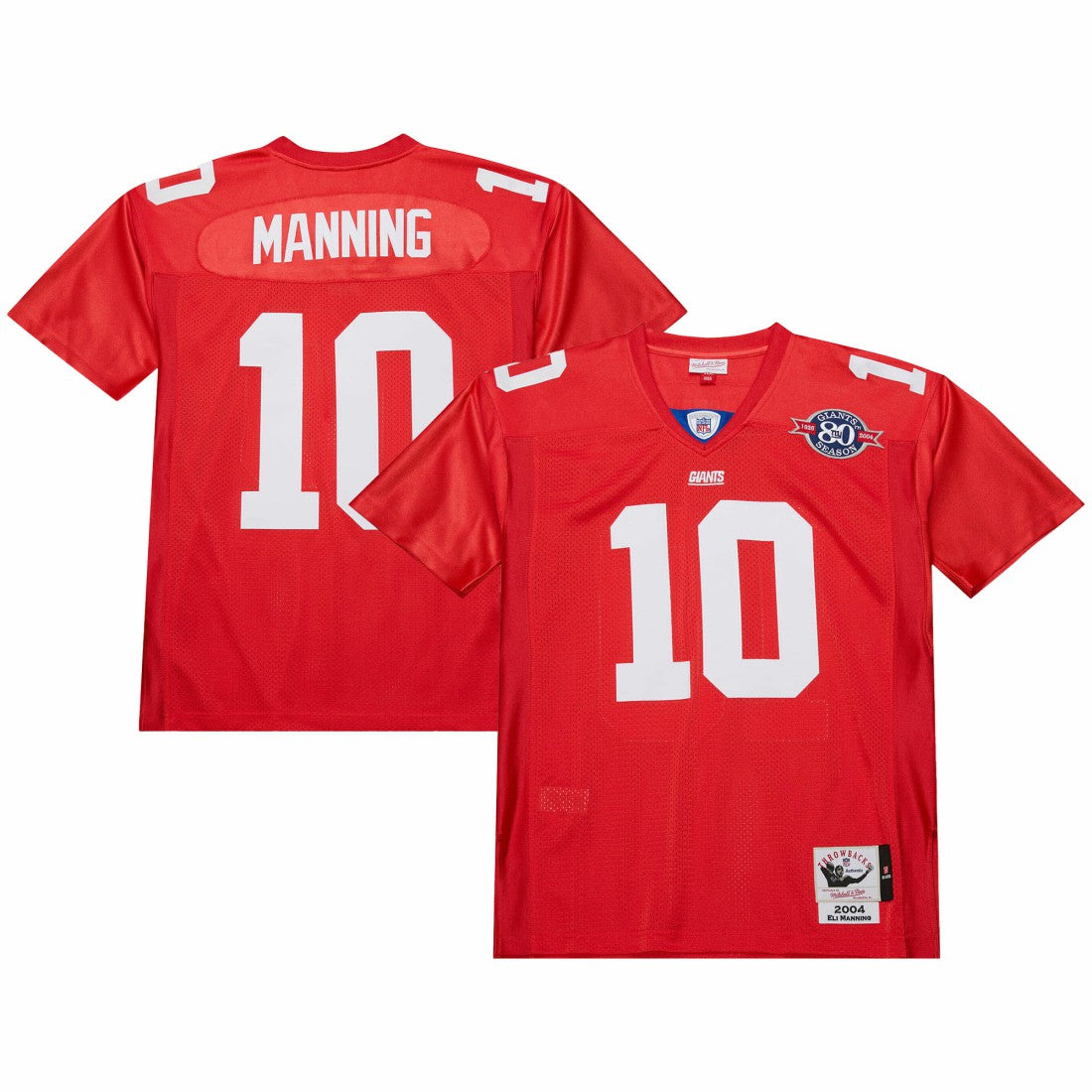 Eli Manning New York Giants 2004 Authentic Throwback Retired Player Jersey - Red - Mitchell & Ness