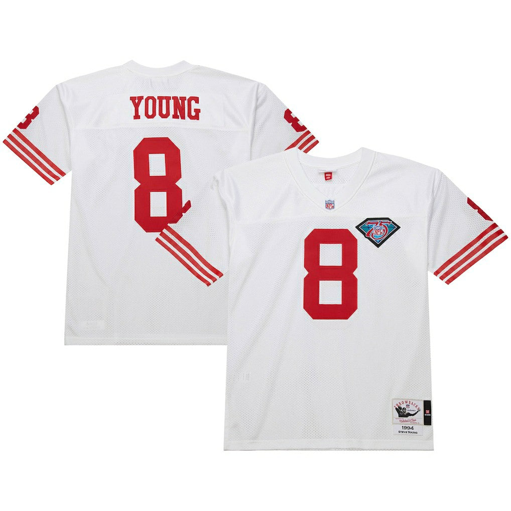 Steve Young San Francisco 49ers 1994 Authentic Throwback Retired Player Jersey - White - Mitchell & Ness