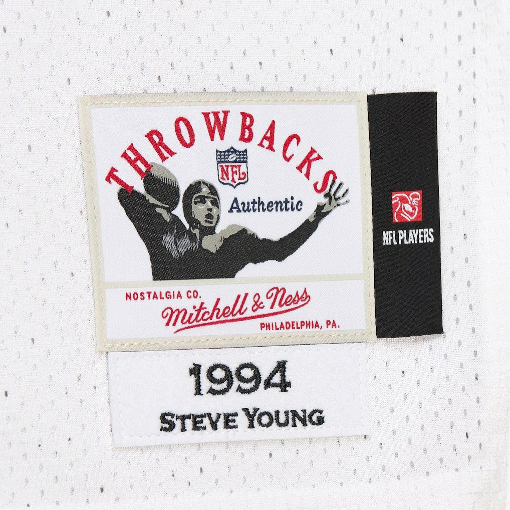 Steve Young San Francisco 49ers 1994 Authentic Throwback Retired Player Jersey - White - Mitchell & Ness