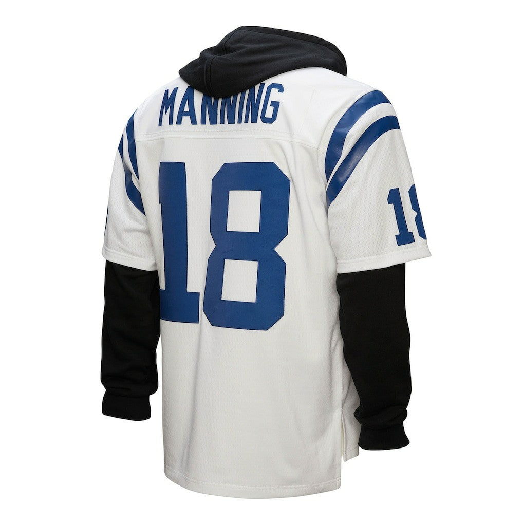 Peyton Manning Indianapolis Colts Player Name & Number Hoodie Legacy Jersey - White - Mitchell & Ness