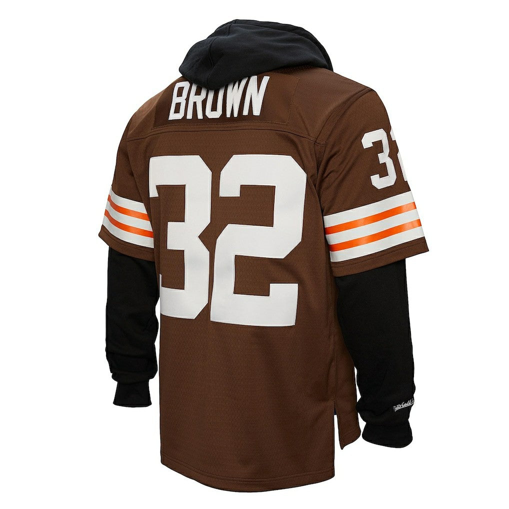 Jim Brown Cleveland Browns Player Name & Number Hoodie Legacy Jersey - Brown - Mitchell & Ness