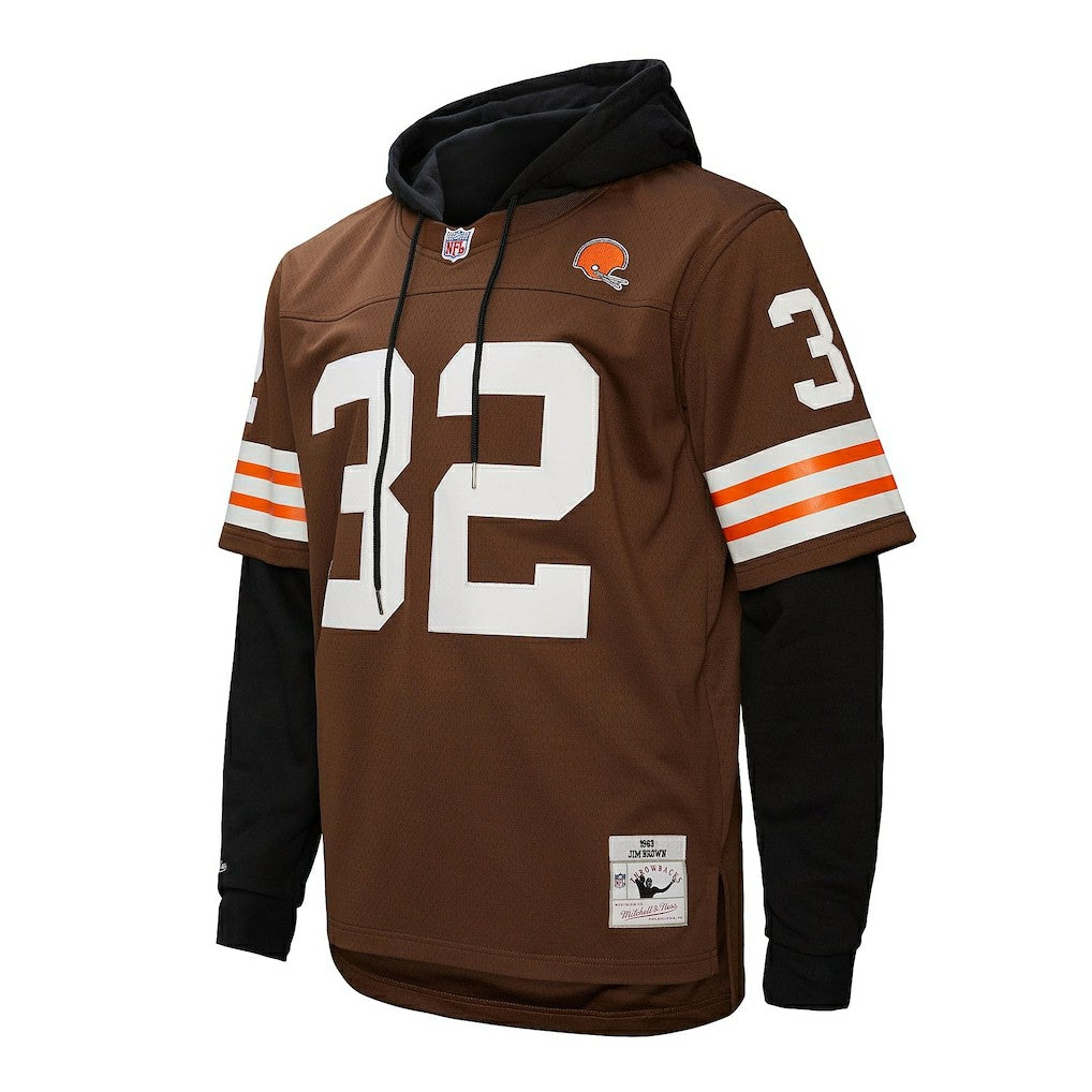 Jim Brown Cleveland Browns Player Name & Number Hoodie Legacy Jersey - Brown - Mitchell & Ness