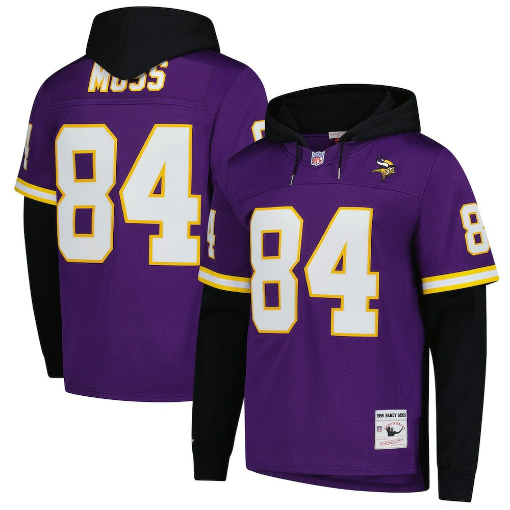 Randy Moss Minnesota Vikings Player Name & Number Hoodie Legacy Jersey - Purple - Mitchell & Ness