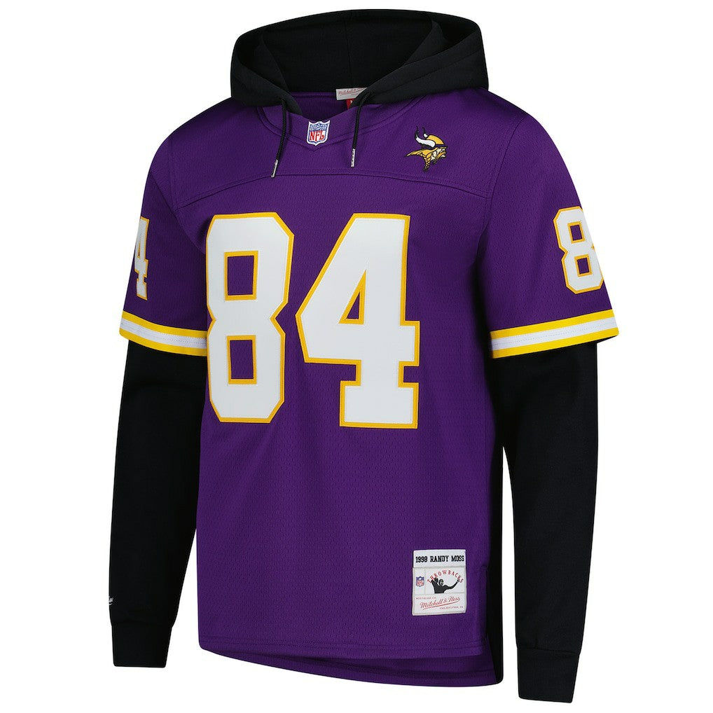 Randy Moss Minnesota Vikings Player Name & Number Hoodie Legacy Jersey - Purple - Mitchell & Ness