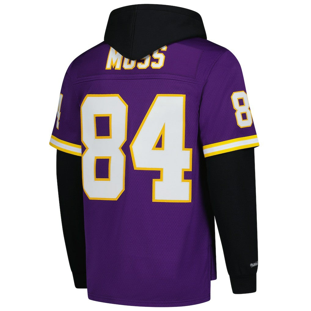 Randy Moss Minnesota Vikings Player Name & Number Hoodie Legacy Jersey - Purple - Mitchell & Ness