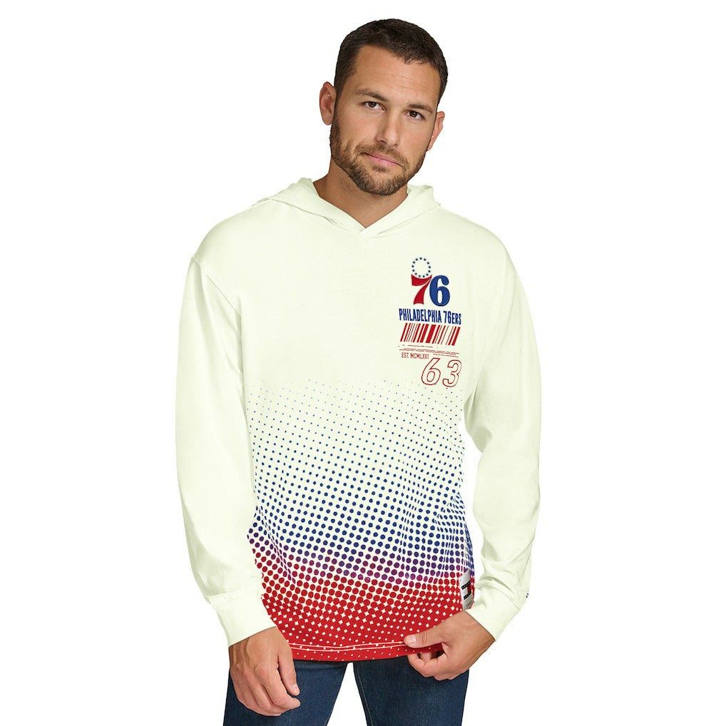 Philadelphia 76ers Tommy Jeans Ben Vintage Applique Long Sleeve Hoodie T-Shirt Cream