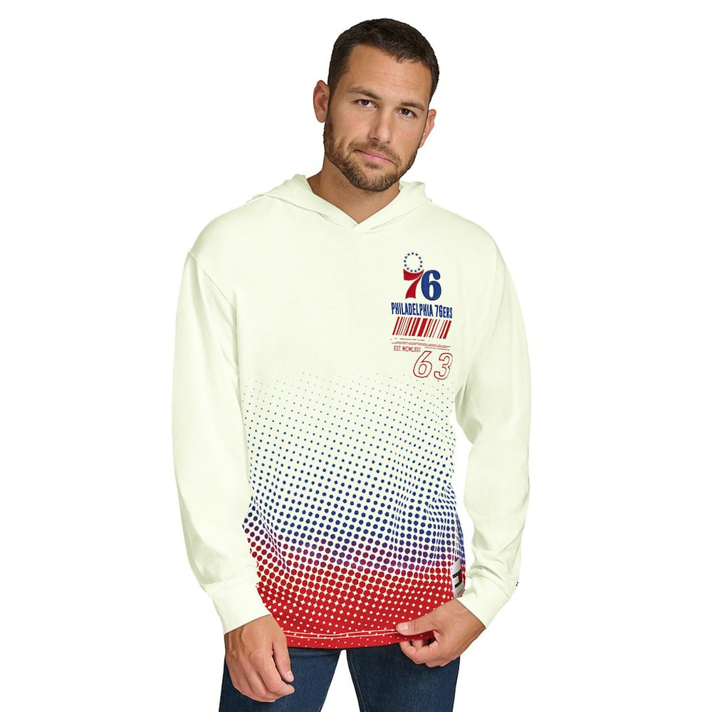 Philadelphia 76ers Tommy Jeans Ben Vintage Applique Long Sleeve Hoodie T-Shirt Cream