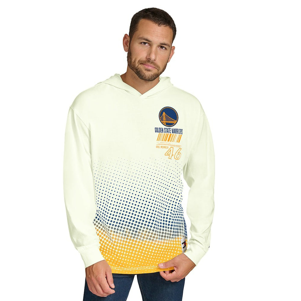 Golden State Warriors Tommy Jeans Ben Vintage Applique Long Sleeve Hoodie T-Shirt Cream