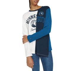 Minnesota Timberwolves Tommy Jeans Women's Amelia Color Blocked Long Sleeve T-Shirt White/Navy