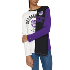 Sacramento Kings Tommy Jeans Women's Amelia Color Blocked Long Sleeve T-Shirt White/Black