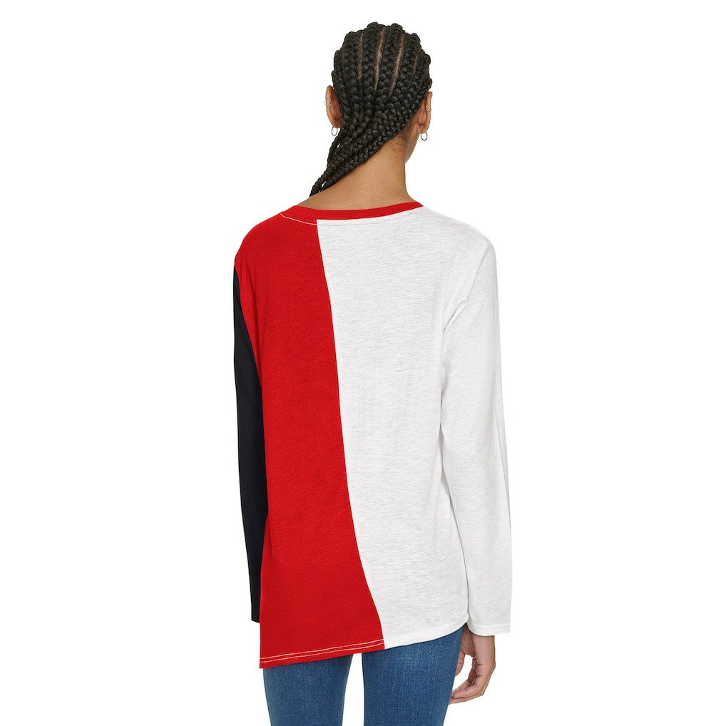 Chicago Bulls Tommy Jeans Women's Amelia Color Blocked Long Sleeve T-Shirt White/Red
