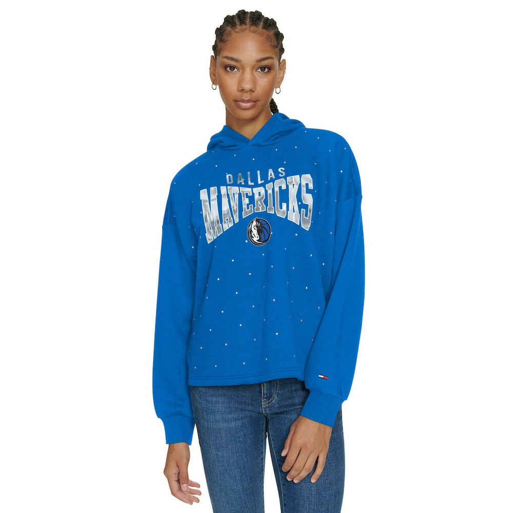 Dallas Mavericks Tommy Jeans Women's Stella Cropped Pullover Hoodie Blue