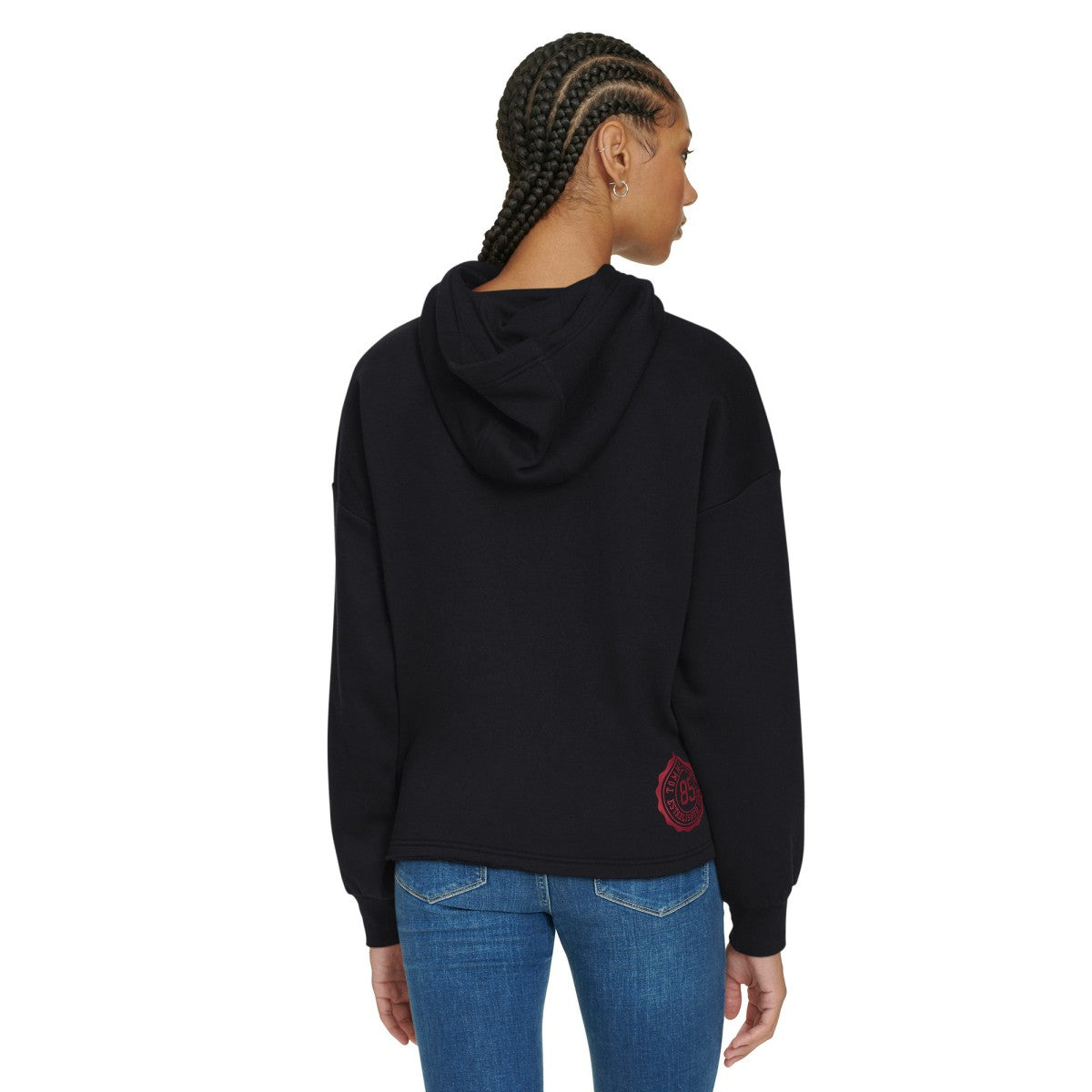 Miami Heat Tommy Jeans Women's Stella Cropped Pullover Hoodie Black