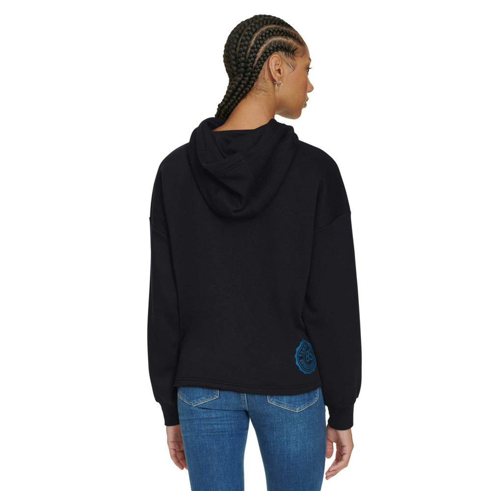 Minnesota Timberwolves Tommy Jeans Women's Stella Cropped Pullover Hoodie Black