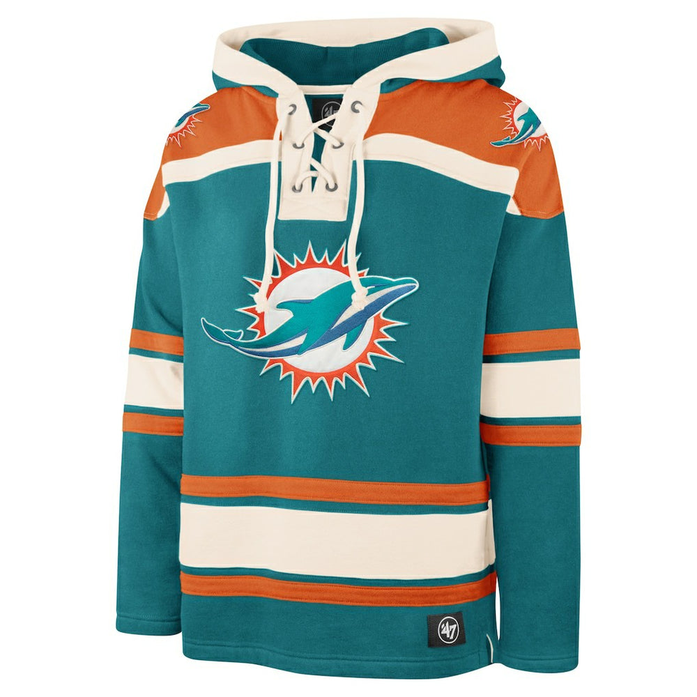 Miami Dolphins '47 Superior Lacer Pullover Hoodie - Aqua - 47 brand