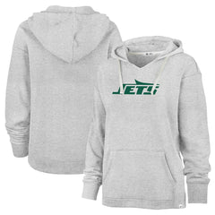 New York Jets '47 Women's Premier Kennedy V-Neck Pullover Hoodie - Gray - 47 brand
