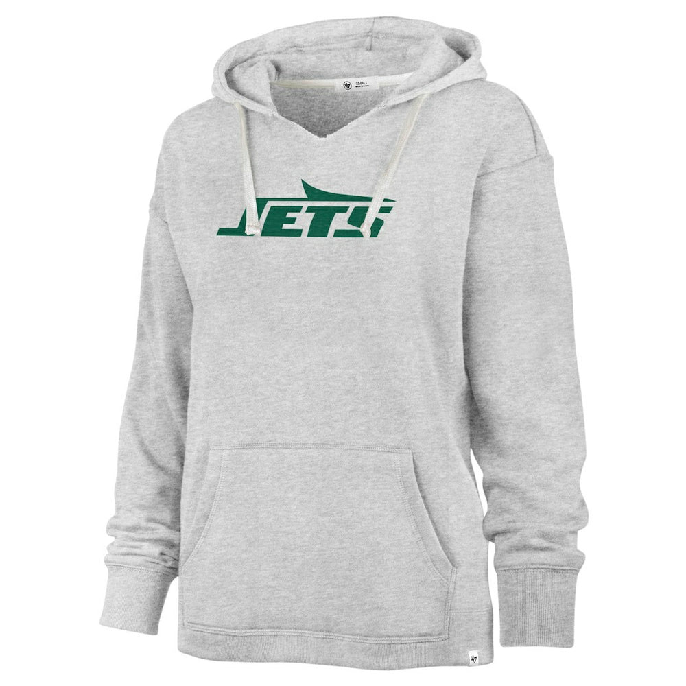 New York Jets '47 Women's Premier Kennedy V-Neck Pullover Hoodie - Gray - 47 brand