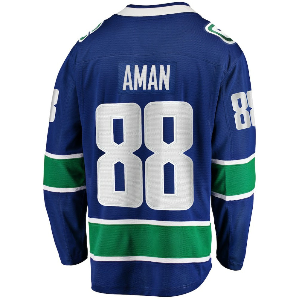 Nils Aman Vancouver Canucks Fanatics Home Premier Breakaway Player Jersey - Blue | Fanatics Lifestyle