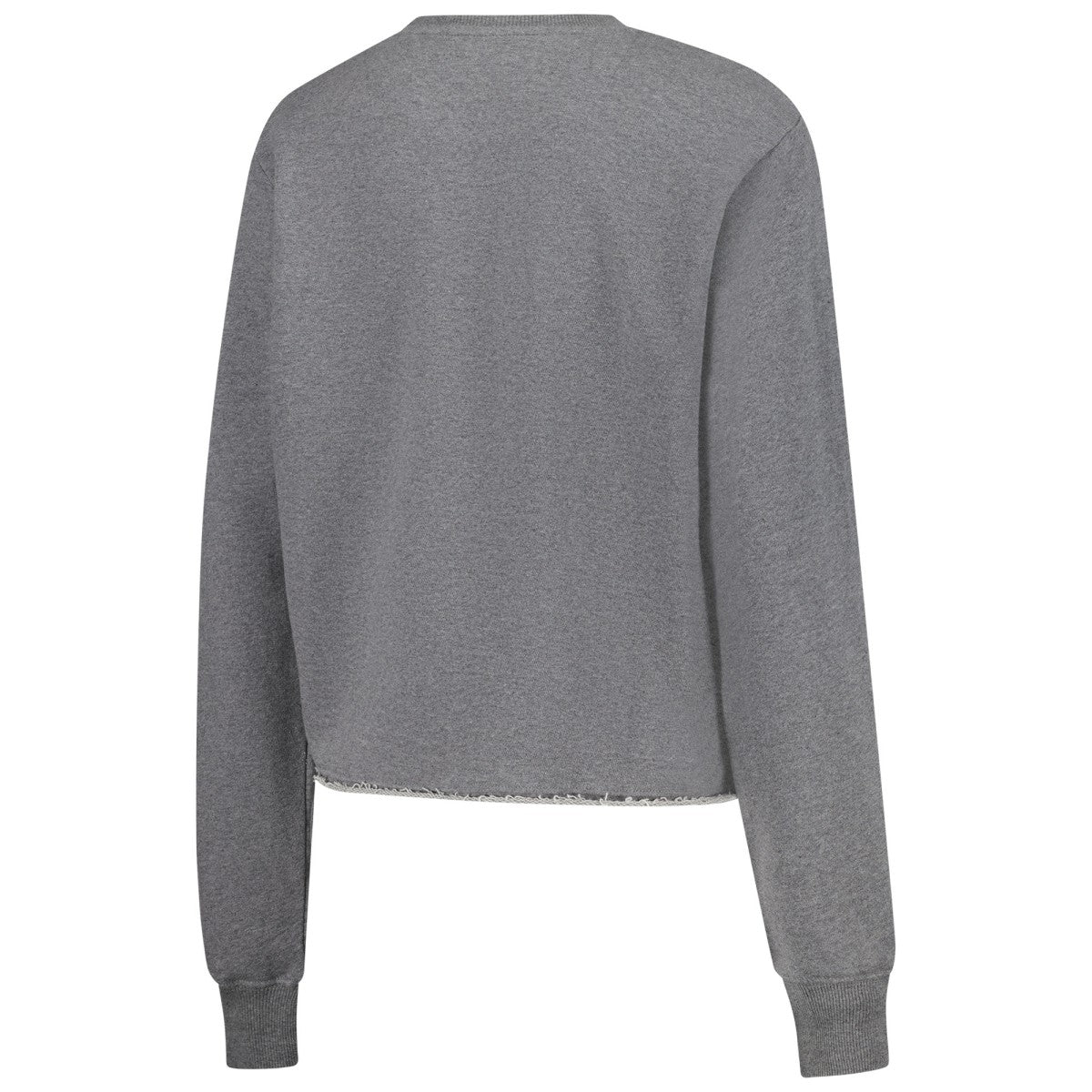 Los Angeles Lakers Sportiqe Women's Varsity Collection Kacey Cropped Pullover Sweatshirt Heather Gray