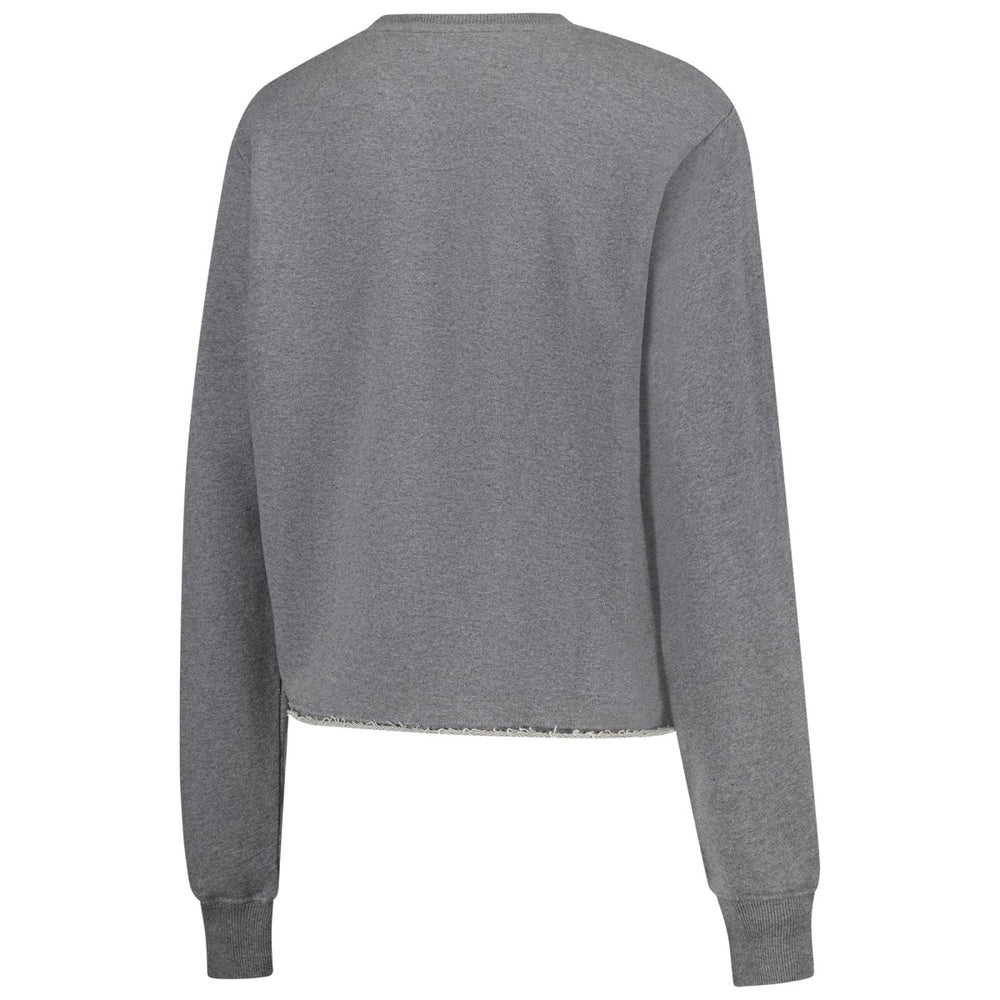 Los Angeles Lakers Sportiqe Women's Varsity Collection Kacey Cropped Pullover Sweatshirt Heather Gray