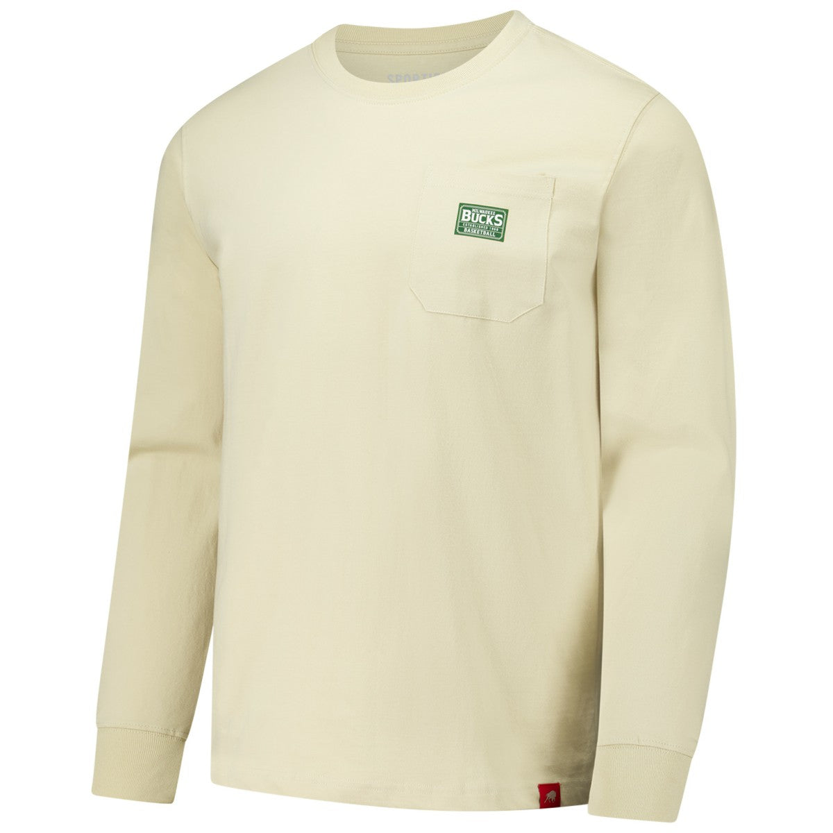 Milwaukee Bucks Sportiqe Unisex Wales Heavyweight Pocket Long Sleeve T-Shirt Cream