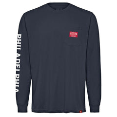 Philadelphia 76ers Sportiqe Unisex Wales Heavyweight Pocket Long Sleeve T-Shirt Navy