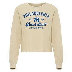 Philadelphia 76ers Sportiqe Unisex High Country Collection Cullen Waffle Knit Long Sleeve T-Shirt Cream