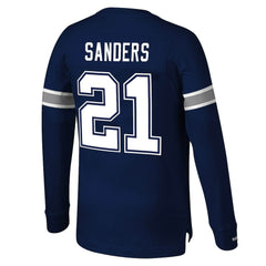 Deion Sanders Dallas Cowboys Retired Player Name & Number Long Sleeve Top - Navy - Mitchell & Ness